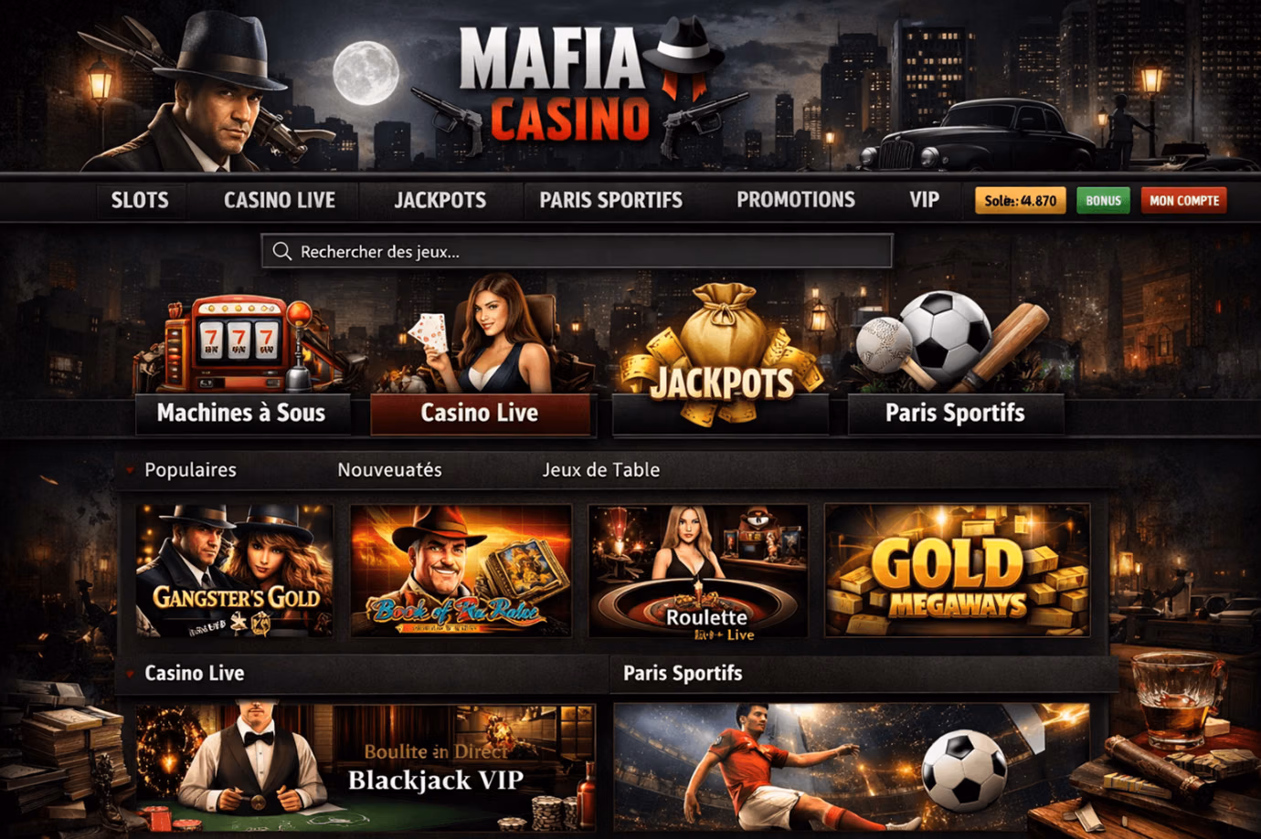 1Expérience de Jeu chez Casino Mafia.avif